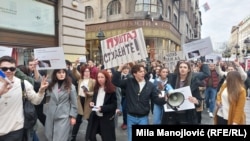 Protesters rally against the outcome of the elections in Belgrade on December 27.