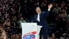 Serbian President Aleksandar Vucic gestures during a political rally of the Serbian Progressive Party (SNS) at the Stark Arena in Belgrade on December 2, ahead of the December 17 elections. 