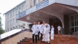 KYRGYZSTAN -- Kyrgyz State Medical Academy named after Isa Ahunbaev - The main building.July 2023 