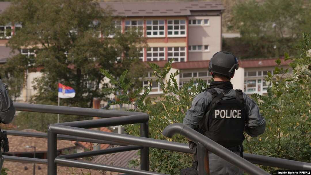 Pripadnik Policije Kosova u mestu Banjska, 27. septembar 2023.