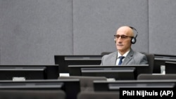 Salih Mustafa sits at the Kosovo Specialist Chambers in The Hague on December 14.
