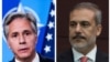 U.S. Secretary of State Antony Blinken (left) and Turkish Foreign Minister Hakan Fidan (combo photo)