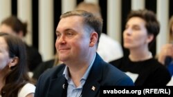 Андрэй Стрыжак на канфэрэнцыі ў Варшаве, жнівень 2023