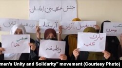 شماری از زنان افغان که مخالف سیاست‌های محدودکننده طالبان هستند