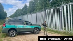 Польскі памежнік ля беларуска-польскай мяжы, архіўнае ілюстрацыйнае фота