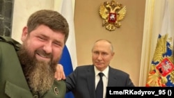 Рамзан Кадиров і очільник Росії Путін. Фото з телеграм-каналу Кадирова