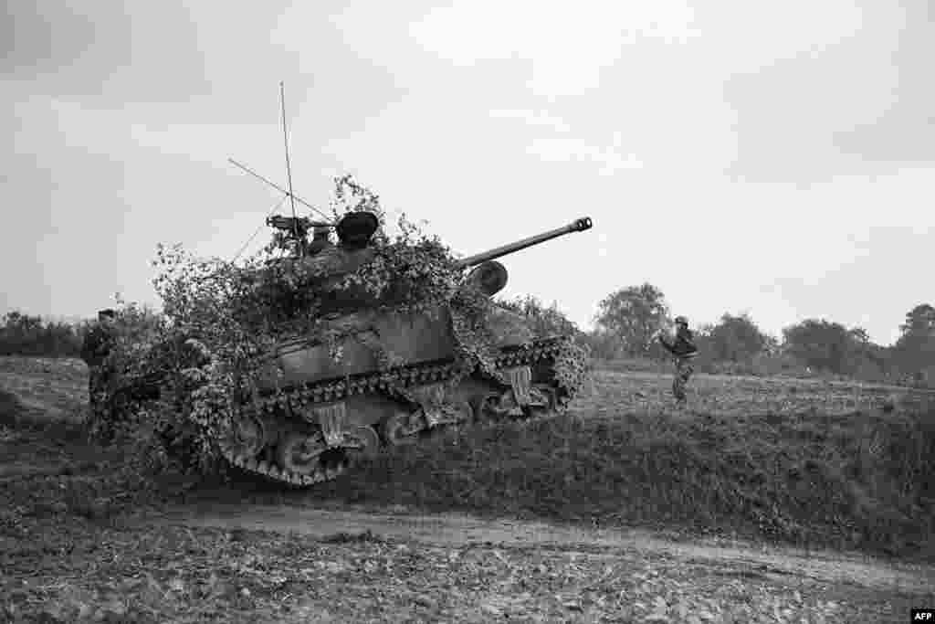 An unidentified tank during a joint exercise on the border between France and Germany in September 1952. NATO would also be seen as a way of curtailing any potential “revival of German militarism.” A summary of the alliance’s goals attributed to NATO’s first secretary-general were to “keep the Soviet Union out, the Americans in, and the Germans down.” 