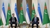 Президенты Узбекистана и Туркменистана Шавкат Мирзияев и Сардар Бердымухамедов.