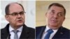 Sanctioned Bosnian Serb leader Milorad Dodik (right) wants to bar UN envoy High Representative Christian Schmidt (left) from meetings.