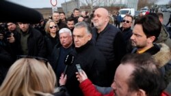 Mađarski premijer Victor Orban govori na granici Mađarske i Ukrajine u mjestu Beregsurani