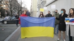 Protest protiv ruske invazije na Ukrajinu u Beogradu, 24. februar 2022.