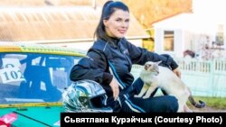 Марыя Вашкевіч і кот Шлёма. 