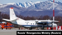 A Russian An-26 plane is seen at the Petropavlovsk-Kamchatsky airport. (file photo)