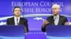 European Commission President Jose Manuel Barroso (left) and European Council President Herman Van Rompuy address a news conference at the end of an EU leaders summit in Brussels. 