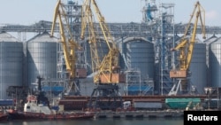 A grain terminal in the sea port in Odesa (file photo)
