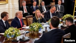 Дональд Трамп встречается с европейскими лидерами в Белом доме 18 августа 2025 годп