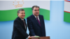 Өзбекстандын президенти Шавкат Мирзиёев (солдо) жана тажик лидери Эмомали Рахмон.
