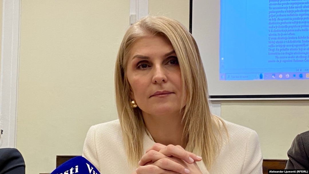 Biljana Vučurović, razriješena direktorica Gimnazije "Slobodan Škerović" u Podgorici, 9.decembar 2024. godine. 