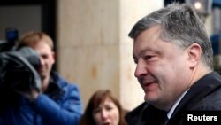 Ukrainian President Petro Poroshenko arrives at the 53rd Munich Security Conference in Germany on February 17.