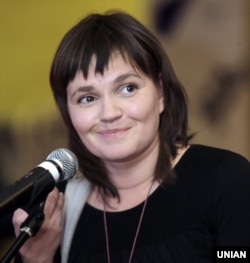 Леся Литвинова на врученні волонтерської премії «Євромайдан SOS» в Києві, 30 листопада 2014