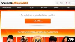 Pagină Megaupload înaintea blocării site-ului de autoritățile judiciare