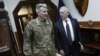 U.S. Defense Secretary Jim Mattis (right) and U.S. Army General John Nicholson, commander of U.S. forces in Afghanistan, in Kabul on April 24