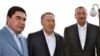 Президент Туркменистана Гурбангулы Бердымухамедов (слева), президент Казахстана Нурсултан Назарбаев (в центре) и президент Азербайджана Ильхам Алиев. Актау, сентябрь 2009 года.