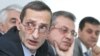 Армения - Председатель Национальной комиссии по телевидению и радио Армении Григор Амалян (слева) во время обсуждения вопроса телекомпании «Кентрон», Ереван, 11 мая 2012 г. 