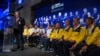 Президент України Петро Порошенко під час урочистостей із вшанування української команди «Ігор Нескорених». Торонто, 22 вересня 2017 року