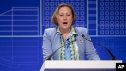 Sanctions Minister Anne-Marie Trevelyan added that the sanctions "will hit Putin where it hurts, damaging Russian defense systems, and cracking down on illegal supply chains propping up Russia's war machine." (file photo)