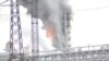 Пожар на Атырауском нефтеперерабатывающем заводе. Горит установка замедленного коксования (УЗК). Атырау, 13 января 2009 года. 