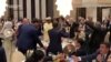 WATCH: A video captured on October 11 shows French President Emmanuel Macron, Canadian Prime Minister Justin Trudeau, and Armenian Prime Minister Nikol Pashinian dancing at an event in the Armenian capital, Yerevan. 