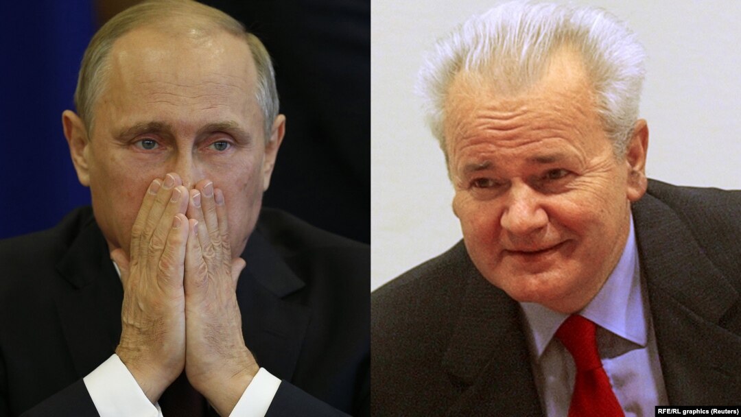 Da li u Kremlju i u drugim odajama vlasti koja je pokrenula agresiju na Ukrajinu iko razmišlja o mogućim poukama sudbine Miloševića? Ili je jedina pouka koju oni tu vide ona: "dok si na vlasti, niko ti ništa ne može"? (na fotografiji: Vladimir Putin i Slobodan Milošević)