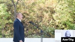 Իլհամ Ալիևը մասնակցում է բանաստեղծ Վագիֆի նվիրված միջոցառմանը, Շուշի, 30 օգստոսի, 2021թ. 