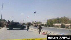 Afghan forces cordoned off the area after the attack. 