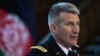 U.S. Army General John Nicholson, commander of U.S. forces in Afghanistan, takes part in a press conference in Kabul on August 24.
