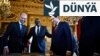 ABŞ-nyň döwlet sekretary Marko Rubio (ortadan sagda), Fransiýanyň baş diplomaty Žan-Noel Barro (çepde), Britaniýanyň daşary işler sekretary Deýwid Lammi (merkezi çepde) we Germaniýanyň Daşary işler ministrliginiň syýasy direktory Günter Zautter (sagda) Pariždäki duşuşykda.(arhiw)