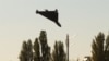 An Iranian-made drone approaches for an attack in Kyiv on October 17.