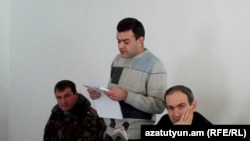 Armenia -- Opposition leader Nikol Pashinian at a court hearing held in Artik prison, 18Feb2011