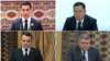 Кандидатами, зарегистрированными для участия в президентских выборах (слева на право в вернем ряду) являются Сердар Бердымухаммедов, Агаджан Бекмурадов, (слева на право в нижнем ряду) Бердымаммет Гурбанов, Перхат Бегенджов.