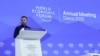 Ukrainian President Volodymyr Zelenskiy speaks at the World Economic Forum on January 21.