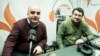 „ადამიანის უფლებათა ცენტრის“ ხელმძღვანელი ალეკო ცქიტიშვილი (მარცხნივ) და თეოლოგი ბექა მინდიაშვილი რადიო თავისუფლების თბილისის სტუდიაში.
