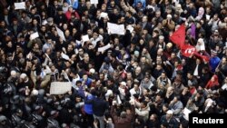 Daily demonstrations against the government have rocked the Tunisian capital, Tunis, for the past week.