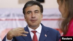 Міхеїл Саакашвілі під час прес-конференції, 1 жовтня 2012 року